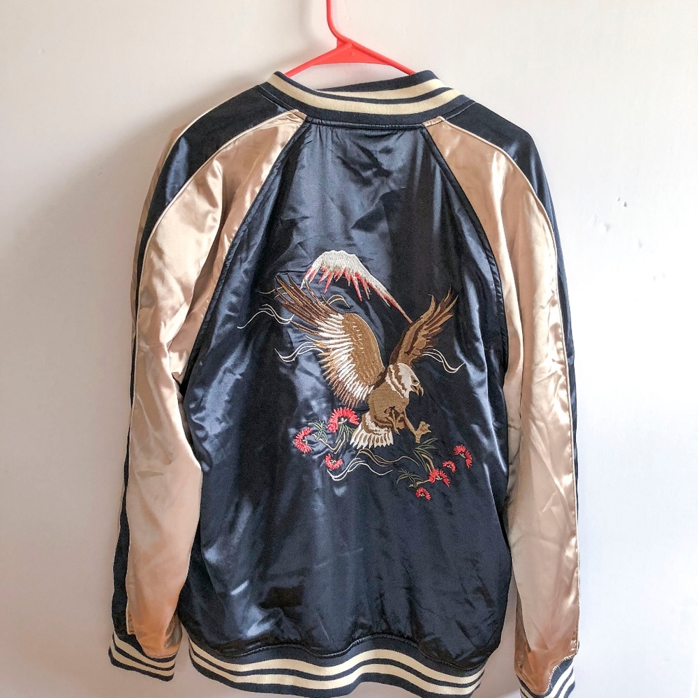 Pacsun Satin Bomber Jacket with embroidery